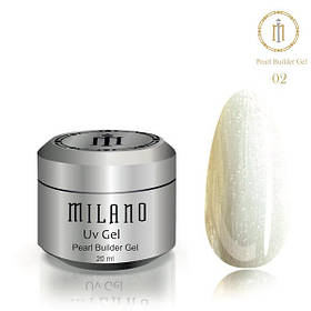 Гель для нарощування Pearl Builder Gel Milano 20ml № 02 перламутровий гель для манікюру