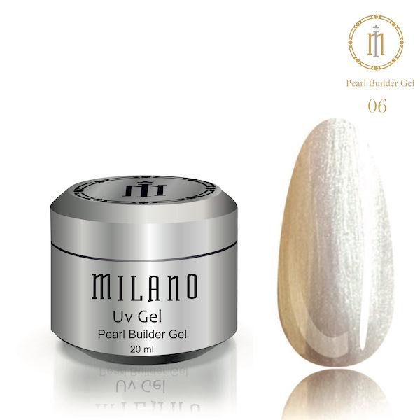 Гель для нарощування Pearl Builder Gel Milano 20ml № 06 перламутровий гель для манікюру