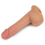 Вибратор Dual-Layered Silicone Rotating Cock With Vibration Anthony 8.5" Flesh, фото 4