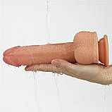Вибратор Dual-Layered Silicone Rotating Cock With Vibration Anthony 8.5" Flesh, фото 5