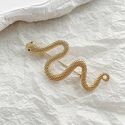 Брошка у формі золотої змійки, шпилька Символ 2025 г з імітацією луски.