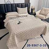 Покривало стьобане ColorfulHome літне 200x230см на ліжко з двома наволочками, фото 2