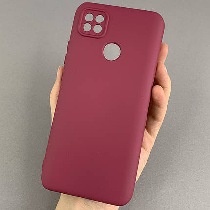 Чохол для Xiaomi Redmi 9C матовий із захистом камери чохол на телефон сяомі редмі 9с бордовий cfa, фото 1
