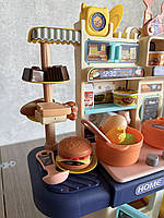 Кухня 36T-7 плита, мийка-ллється вода (кран механічний), холодна пара, посуд, продукти, світло, на батарейках, в коробці, 25-36,5., фото 5