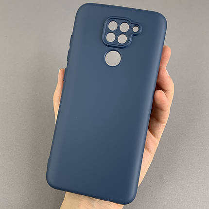 Чохол для Xiaomi Redmi Note 9 матовий із захистом камери чохол на телефон сяомі редмі нот 9 темно-синій cfa, фото 1