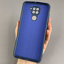 Чохол для Xiaomi Redmi Note 9 матовий із захистом камери чохол на телефон сяомі редмі нот 9 темно-синій cfa, фото 3