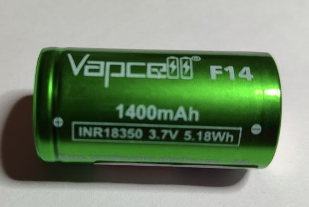 Акумулятор Vapcell INR18350 F14 1400mAh 3 А без захисту