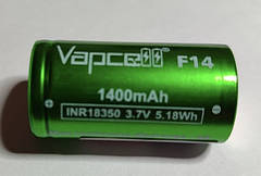 Акумулятор Vapcell INR18350 F14 1400mAh 3 А без захисту