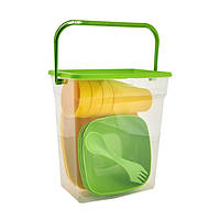 Набір посуду на 4 особи в контейнері з ручкою