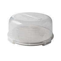 Тортівниця кругла з прозорою кришкою із затискачами і ручкою