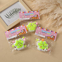 Іграшка Сквіш, Таба лапка Котика, антистрес (білий з жовтим) без флоку