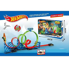 Дитячий гоночний автотрек Hot Wheels з мертвими петлями та запускачем машинка іннерція 6604