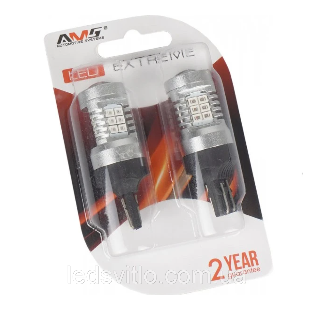LED лампа автомобільна AMS Extreme E21 T20 (W21/5W) 12V 21smd 1300K (Комплект 2шт)