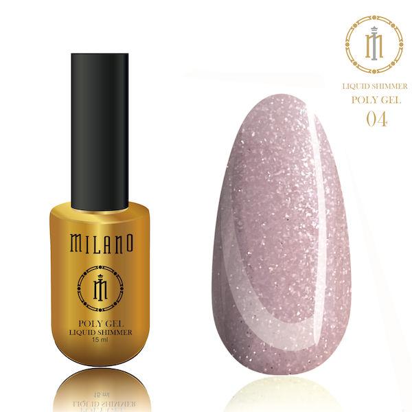 Гель для наращивания LIQUID SHIMMER POLY GEL 15 ml 04 гель з шимером