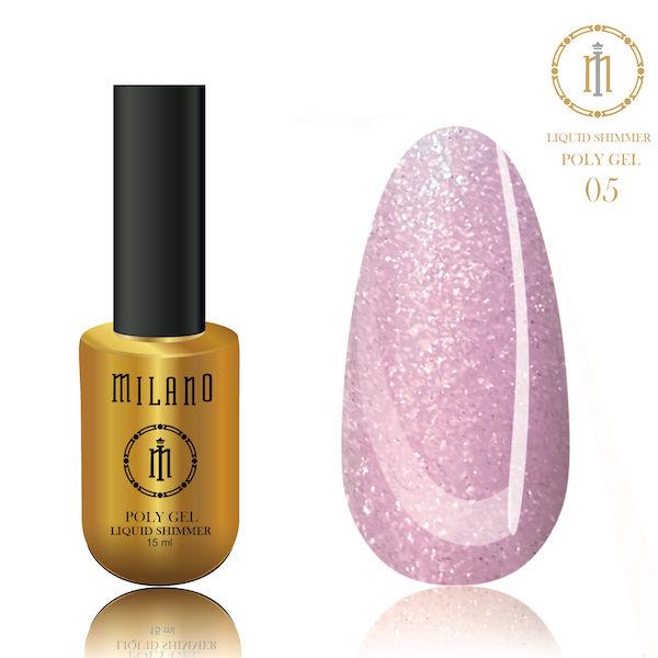 Гель для наращивания LIQUID SHIMMER POLY GEL 15 ml 05 гель з шимером