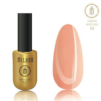 Рідкий полігель для манікюру Milano POLY GEL LIQUID 15 ml № 5 для нарощування нігтів