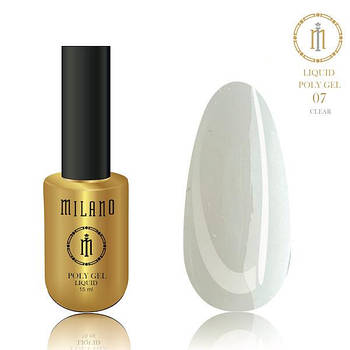 Рідкий полігель для манікюру Milano POLY GEL LIQUID 15 ml № 7 для нарощування нігтів
