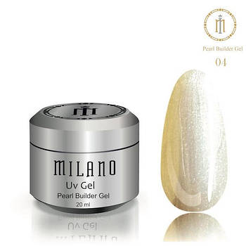 Гель для нарощування Pearl Builder Gel Milano 20ml № 04 перламутровий гель для манікюру