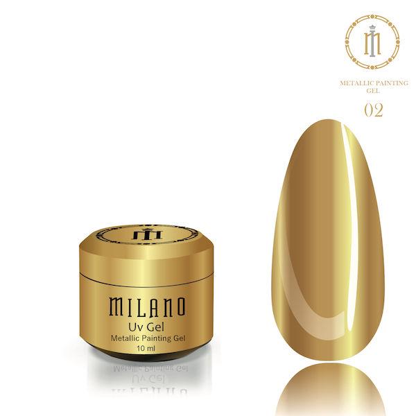 Гель для нарощування Milano Metalic Painting Gel 6 ml № 2 золотий