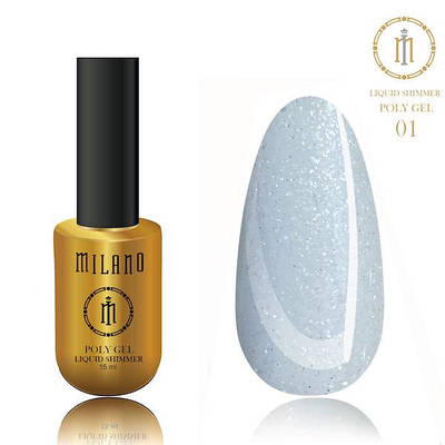 Гель для наращивания LIQUID SHIMMER POLY GEL 15 ml 01 гель з шимером