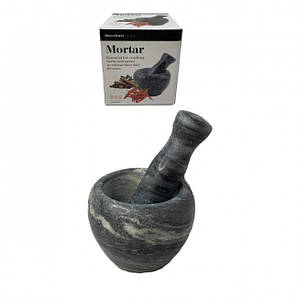 Ступка для спецій із розтяжкою 8х10 см камінь мармур Стоун Helios 7100