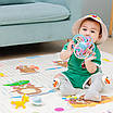 Ігровий барвистий двосторонній термо-килимок для немовляти розвиток тактильного сприйняття відштовхує воду, фото 2