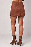 Замшева спідниця коричнева, фото 2