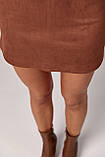 Замшева спідниця коричнева, фото 4