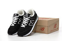 Чоловічі кросівки Нью Баланс New Balance 574 Black White Winter (хутро) ALL13306, фото 5