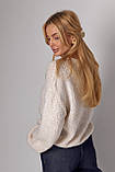 Жіноча укорочена кофта великої в'язки, фото 2