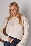 Жіноча укорочена кофта великої в'язки, фото 5