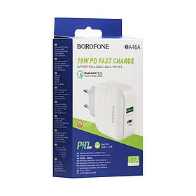 МЗП QC 3.0 BOROFONE BA 46A 18W PD 2 виходи TYPE-C/USB