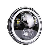 Світлодіодна LED фара 60W 9-36V для ВАЗ 2101 2121/21213 – кругла 7" з ДХО та функцією повороту, фото 4