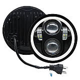 Світлодіодна LED фара 60W 9-36V для ВАЗ 2101 2121/21213 – кругла 7" з ДХО та функцією повороту, фото 3