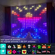 Програмована новорічна LED гірлянда-штора з пультом та керуванням з телефону SFK-07 Bluetooth 2х2 м USB, фото 4