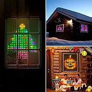 Програмована новорічна LED гірлянда-штора з пультом та керуванням з телефону SFK-07 Bluetooth 2х2 м USB, фото 6