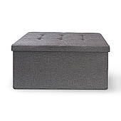 Пуф для зберігання текстильний MVM подвійний TH-04 Сірий (TH-04 GRAY)