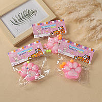 Іграшка Сквіш, Таба лапка Котика, антистрес (рожевий + білий) без флока