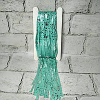 Шторка дощик з фольги для фотозони матова Зірки 1х2 м Бірюзова 22359-3