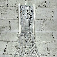 Шторка дощик з фольги для фотозони матова Зірки 1х2 м Срібло 22359-4