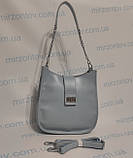 Жіноча сумка блакитна Сумка-мессенджер с клапаном з натуральної шкіри, фото 2