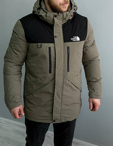 Чоловіча куртка The North Face зимова подовжена, теплий пуховик Зе Норт Фейс із капюшоном, фото 1