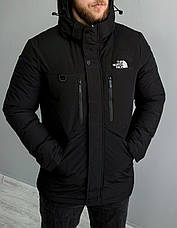 Чоловіча куртка The North Face зимова подовжена, теплий пуховик Зе Норт Фейс із капюшоном, фото 6
