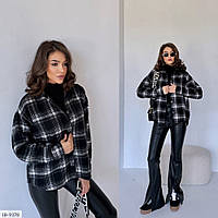 Сорочка жіноча натуральна тепла вовняна вільного фасону оверсайз для прогулянок розмір 42-46 арт 081