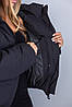 Жіноча зимова оверсайз куртка чорного кольору з капюшоном, фото 4