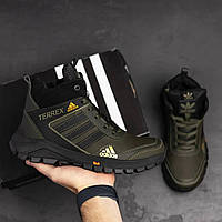 Підліткові утеплені зимові черевики Adidas Terrex, зимові шкіряні підліткові черевики для хлопчиків