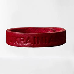 Чоловічий браслет із натуральної шкіри Real Belts I'm Ukrainian Червоний (IMUKRBT3), 8168833 — 779