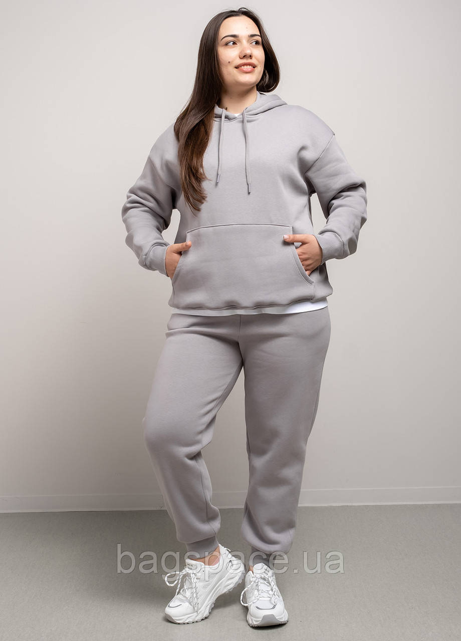 Костюм жіночий спортивний на флісі 342202 р.3XL Fashion Сірий, 8513914 — 198, фото 1
