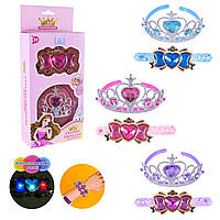 Аксесуари для дівчат арт. 777-C763 (96шт/2)  мікс 3 кольори, батар. корона, аксес у короб. 15*6*8см