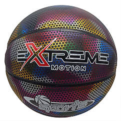 М'яч баскетбольний Extreme Motion BB2208 (Black) 7 світловідбивний, 8595438 — 647